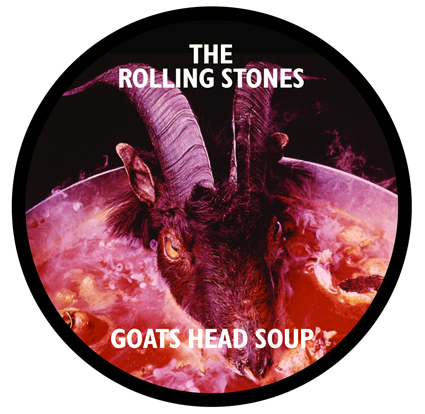 Promotional sticker for Rolling Stones Goats Head Soup album 1974 by John Pasche, Phil Jude photographer