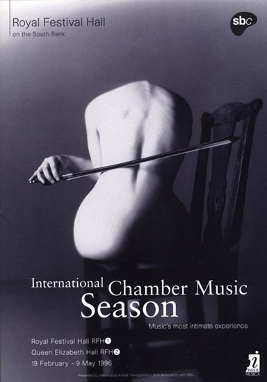 International Chamber Music Season leaflet Royal Festival Hall 1995 / 1996 by John Pasche Photography by Nadav Kander