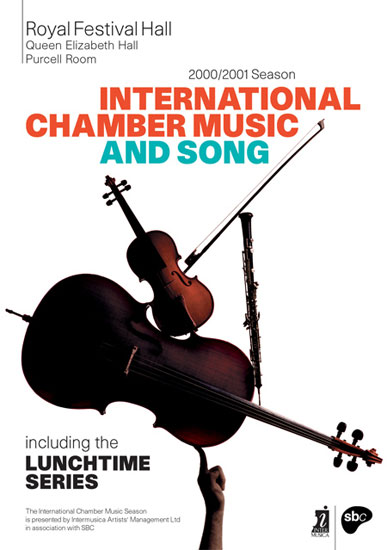 International Chamber Music Season leaflet Royal Festival Hall 2000 / 2001 by John Pasche Photography by Richard Haughton
