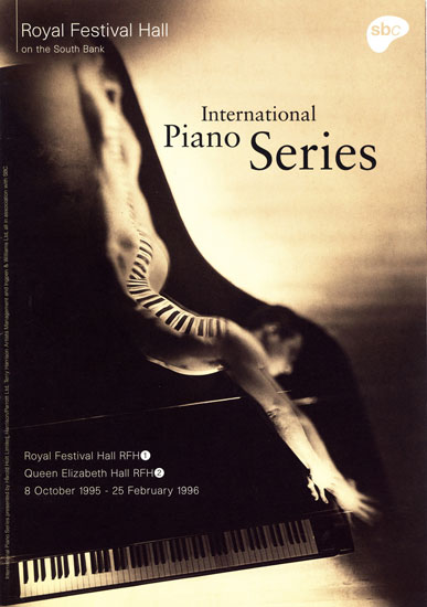 International Piano Series leaflet Royal Festival Hall 1995 - 1996 by John Pasche Photography by Spencer Rowell